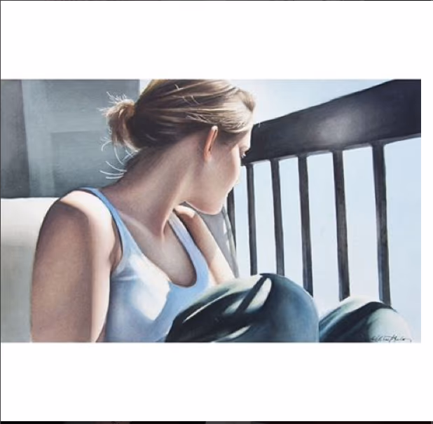 On a Summer Afternoon (watercolor on paper)- Instagram @michaelbalesart