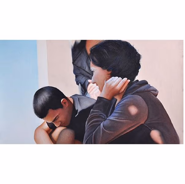 Conversation (watercolor on paper)-Instagram @michaelbalesart