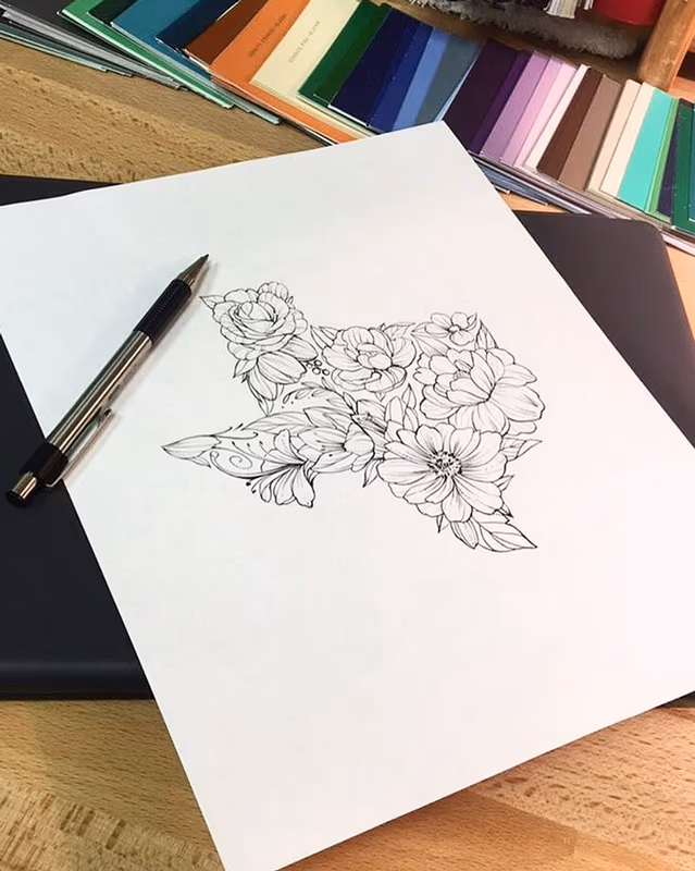 Design for Texas Tattoo. Instagram @michaelbalesart
