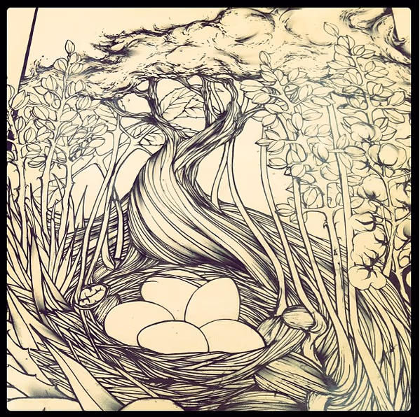 Mexican Elder- woodcut print- Instagram @michaelbalesart