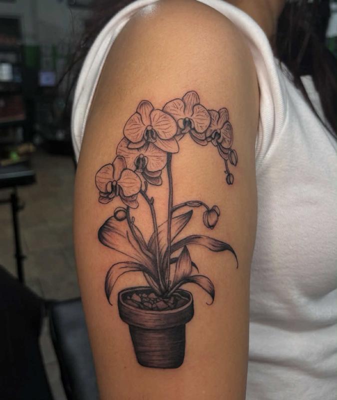 Orchid tattoo by AlyKat