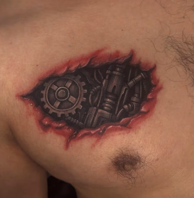 mechanical tattoo by AlyKat