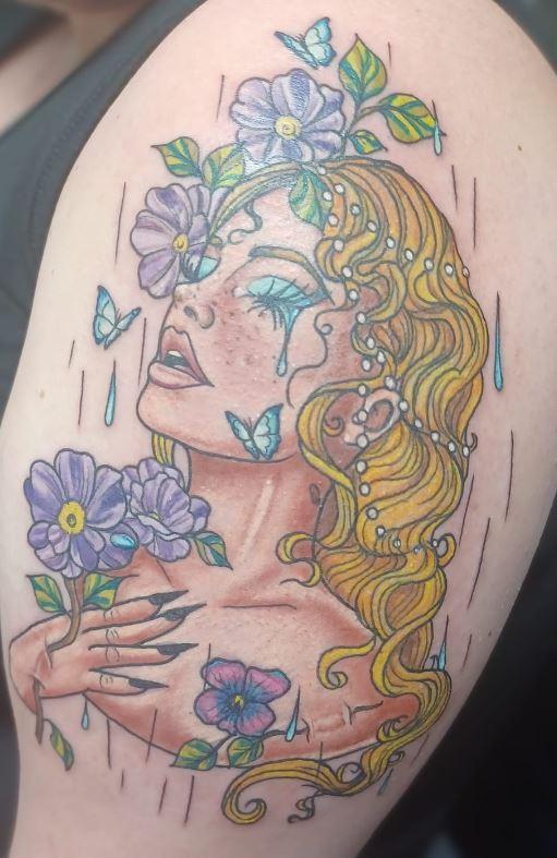 teary woman