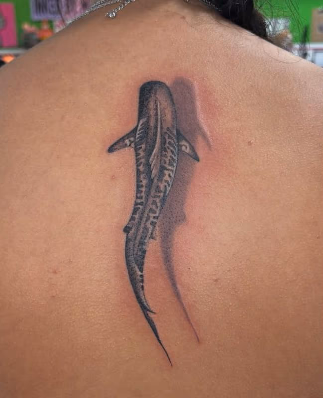 3D shark tattoo by AlyKat