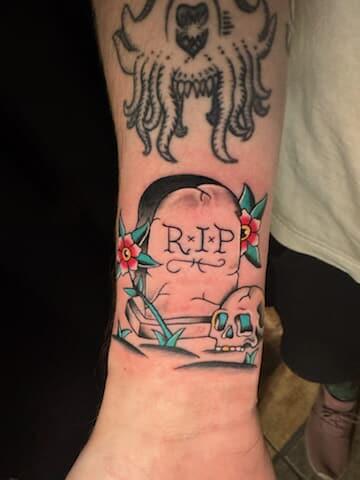 traditional grave tattoo by Sly-Fox