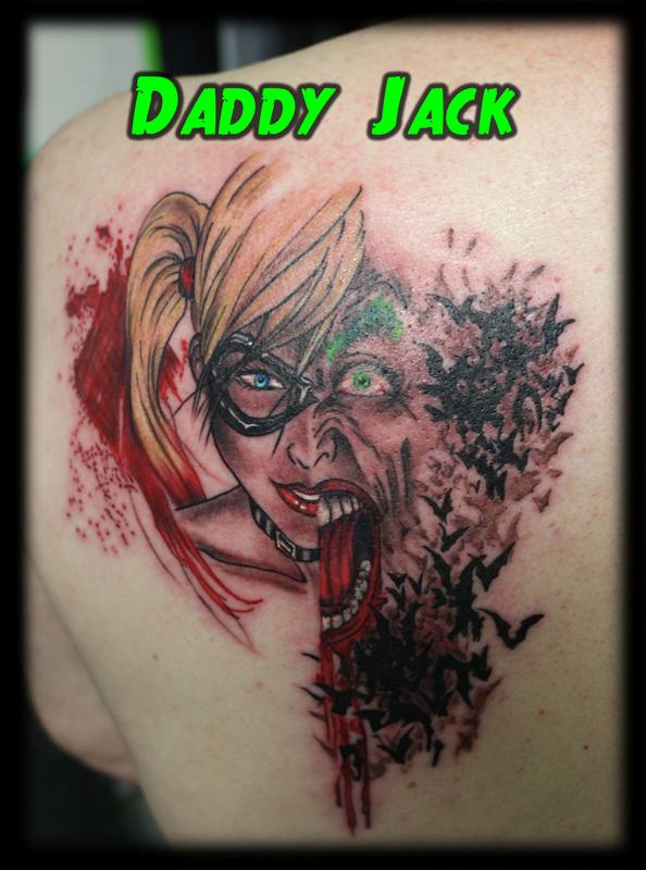 Joker_HarleyQuinn_bats_animated_tattooByJack