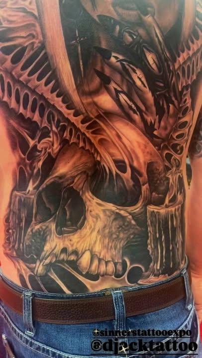 tattoo.skul.candles.design.custom.backpiece