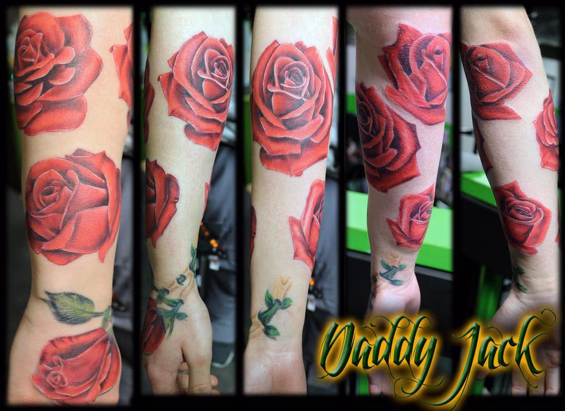 Realistic Red Rose Sleeve