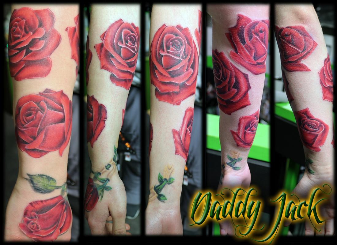 Realistic Red Rose Sleeve