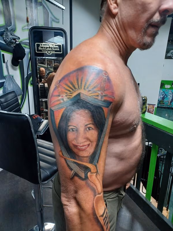 portrait of his girlfriend