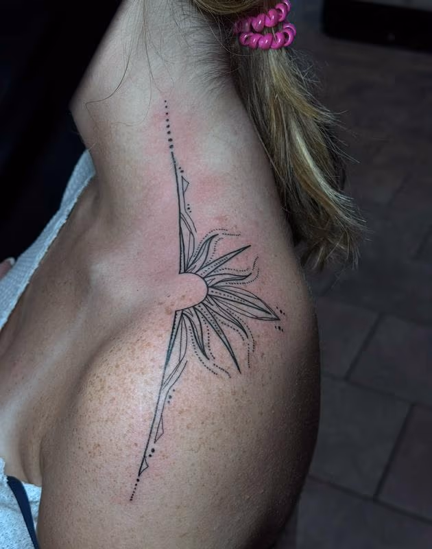 ornamental sun tattoo by Mari
