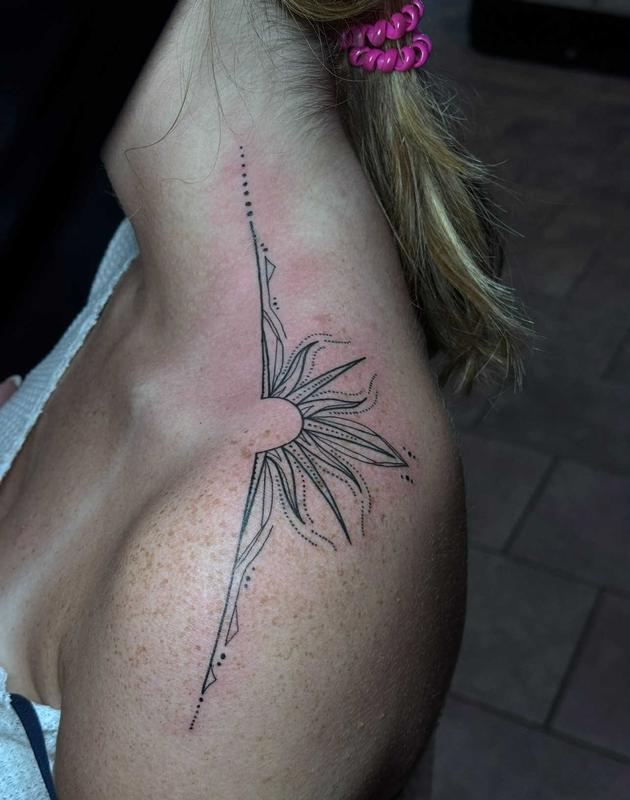 ornamental sun tattoo by Mari