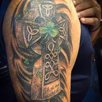 Celtic Cross and Shamrocks