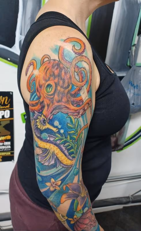 colored ocean arm sleeve