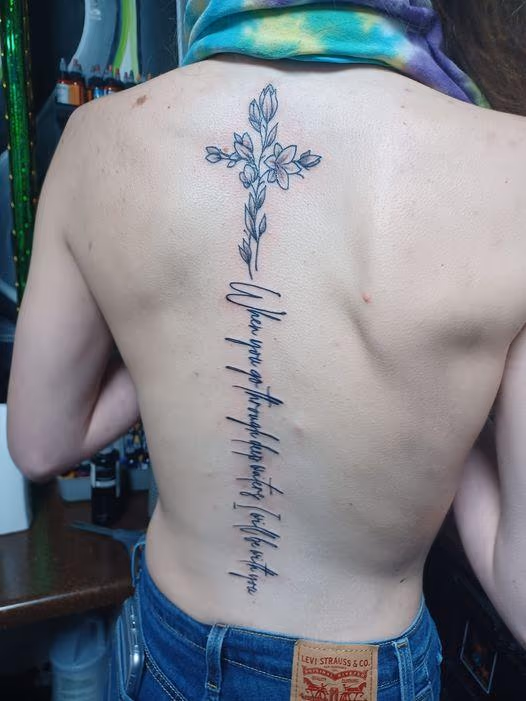 lettering on the back