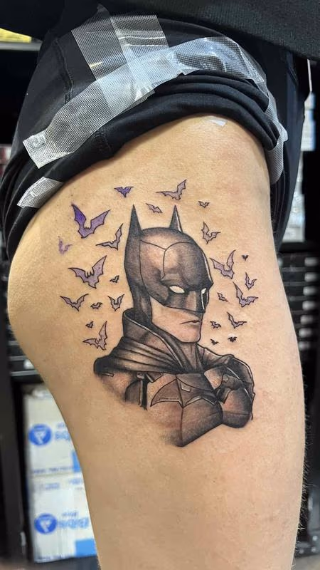 Batman anime tattoo by Buddy Boy