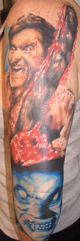 Bloody Chain Saw Horror Tattoo