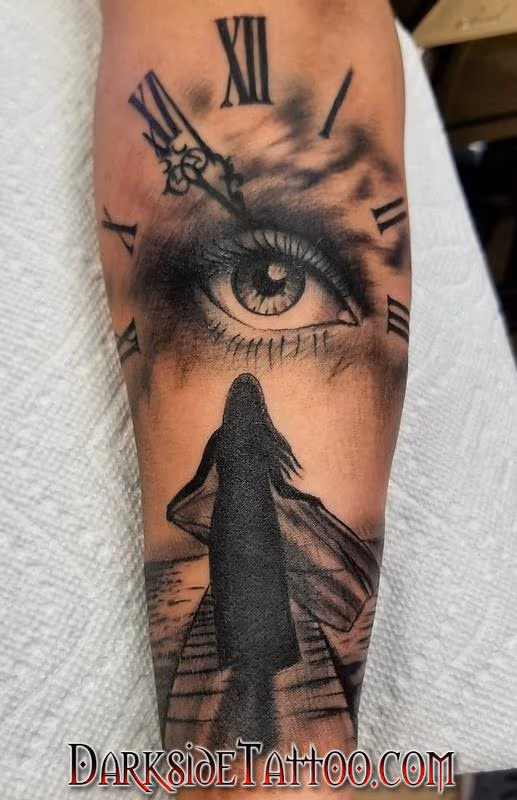 Black and Gray Eye Tattoo