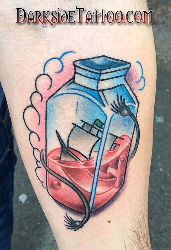 Color Ship in a Bottle