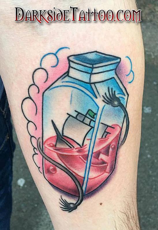 Color Ship in a Bottle