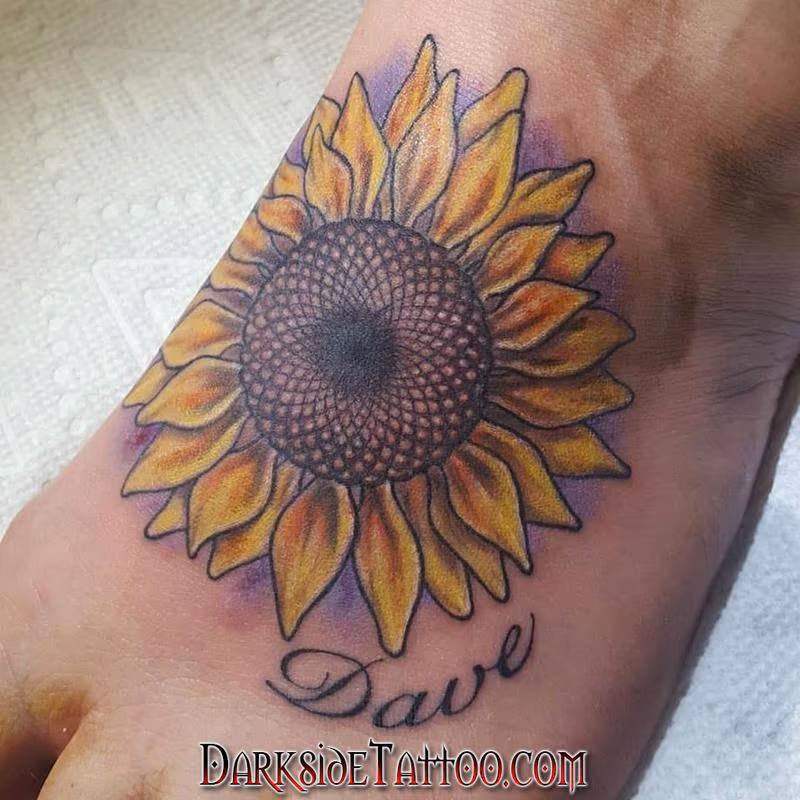 Color Sunflower Tattoo