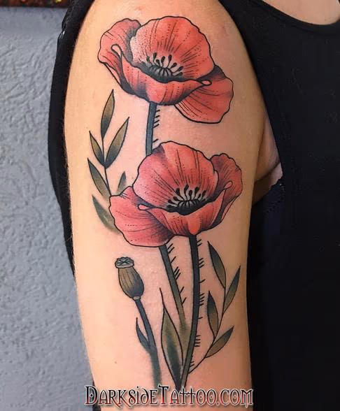 Color Poppies Tattoo