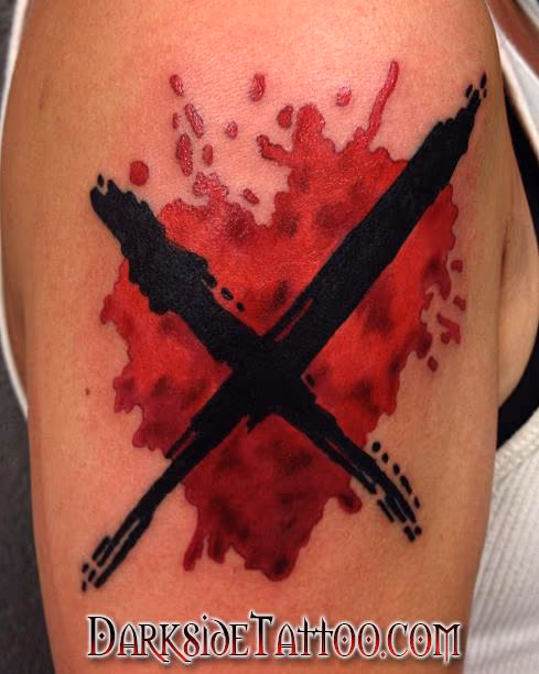 Color Bloody Heart Tattoo