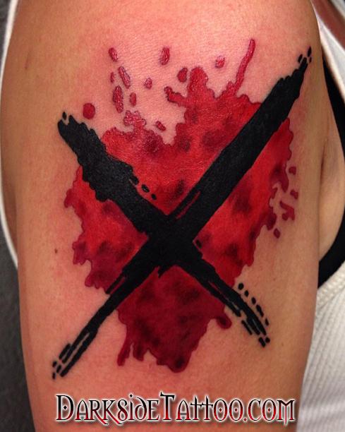 Color Bloody Heart Tattoo