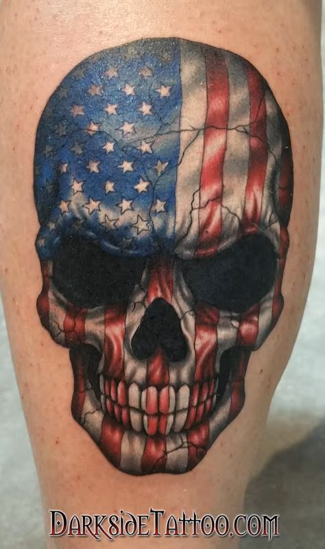 Color American Flag Skull