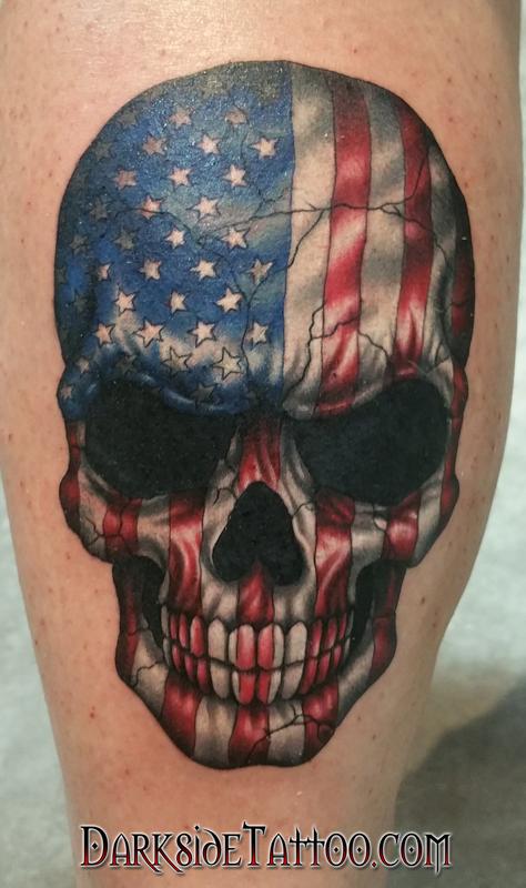 Color American Flag Skull