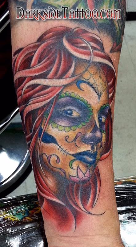 Color Day of the Dead Girl Tattoo