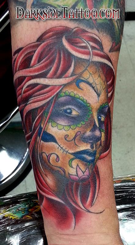 Color Day of the Dead Girl Tattoo