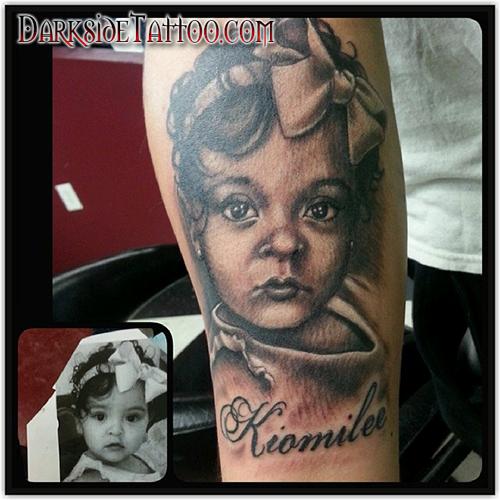 Black and Gray Portrait Tattoo
