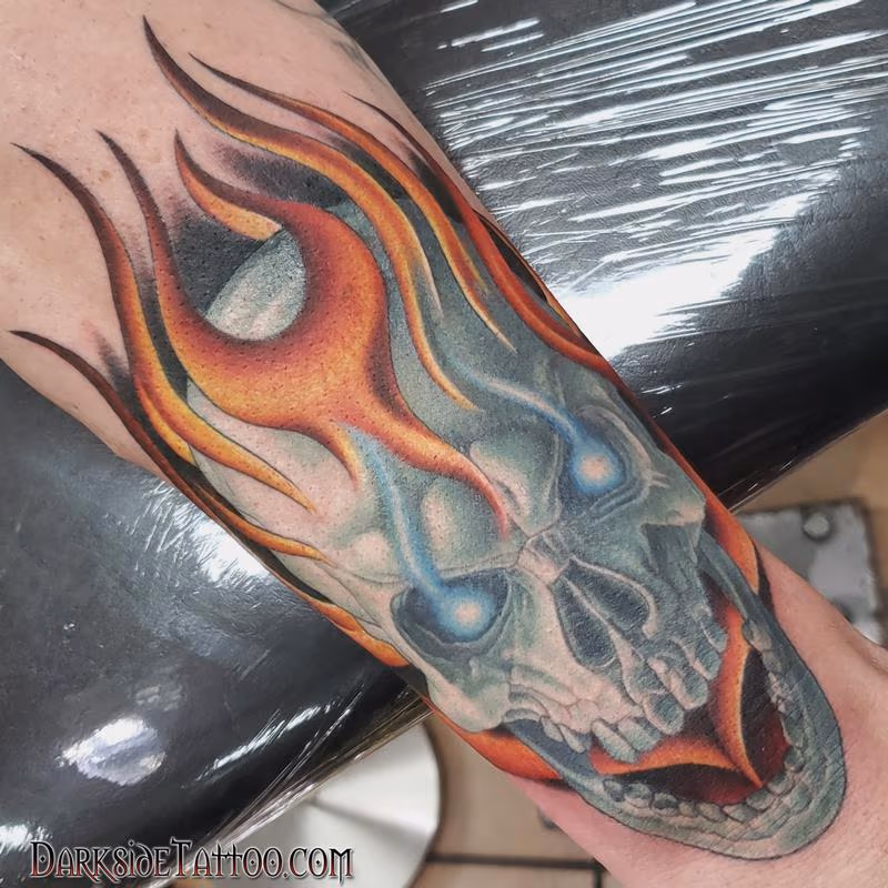 Skull and Flames