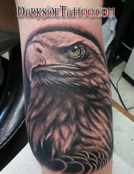 Black and Gray Bald Eagle Tattoo