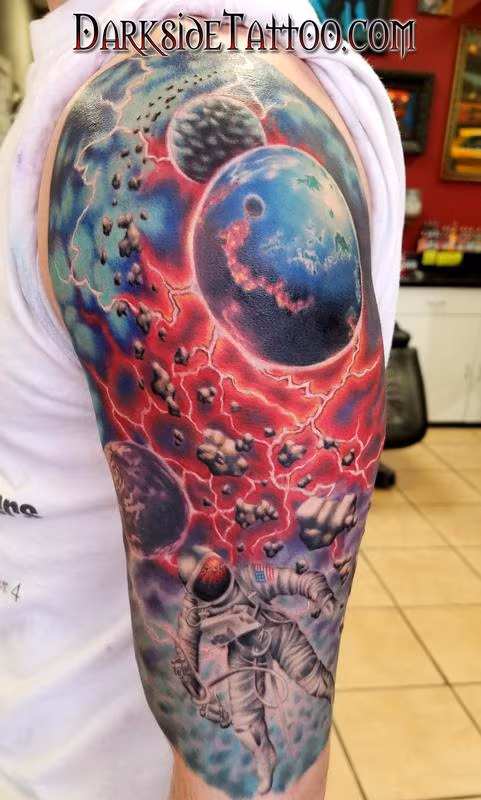 Color Astronaut Space Scene