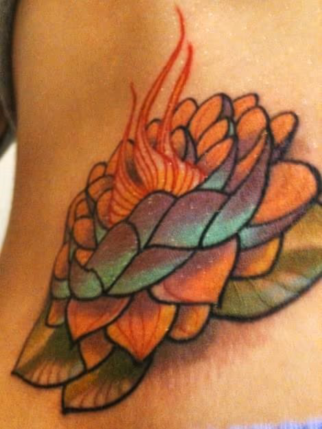 Custom flower tattoo