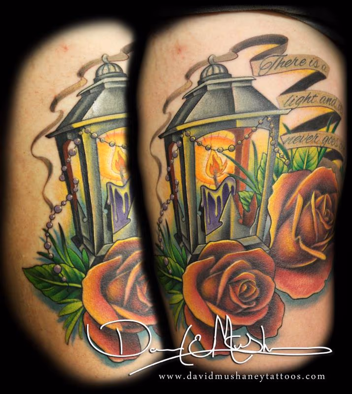Lantern and Roses