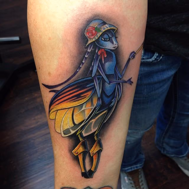 Colorful Firefly Tattoo