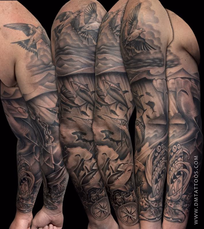 Underwater Sleeve Tattoo