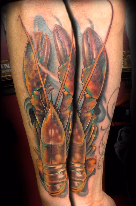 Colorful Lobster Tattoo