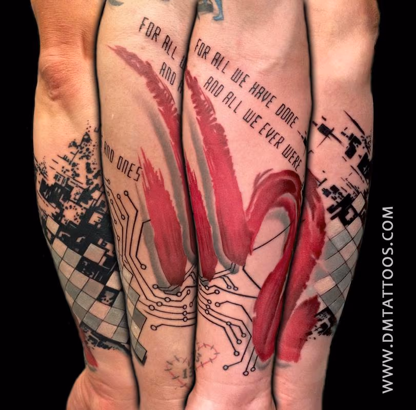 Abstract Nine Inch Nails inspired Half-Sleeve