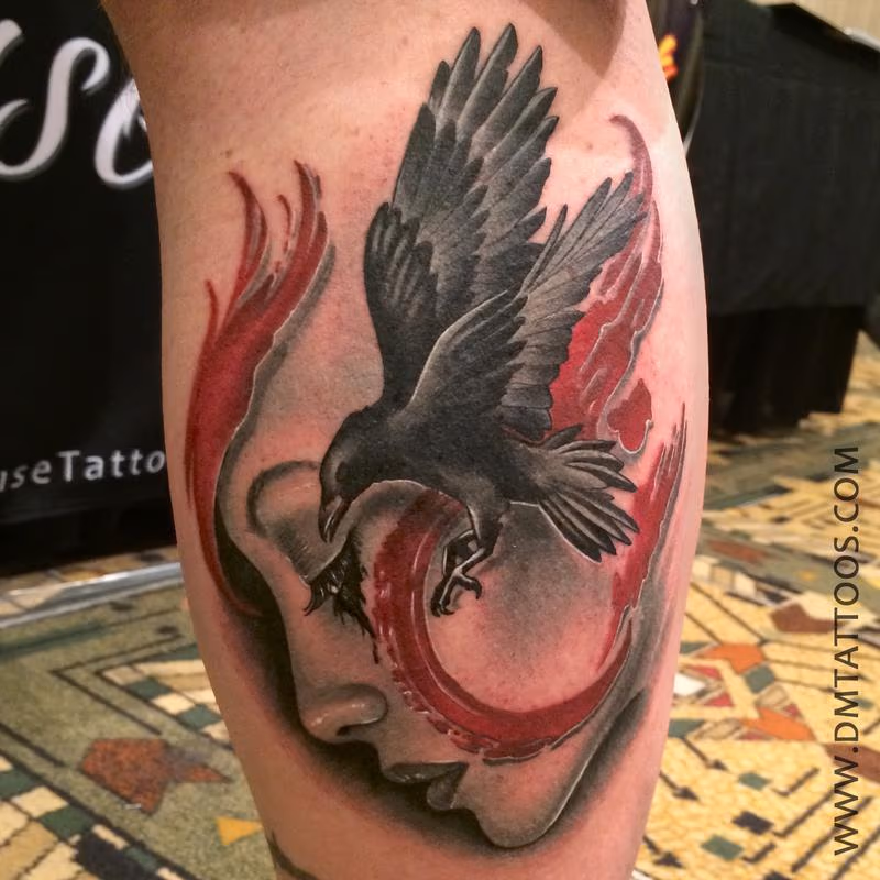 Abstract Portrait and Bird