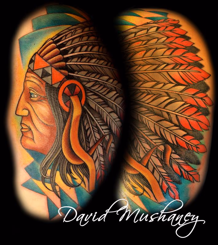 Indian Head Dress Tattoo