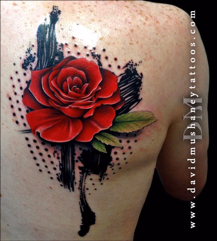 Abstract Rose Tattoo
