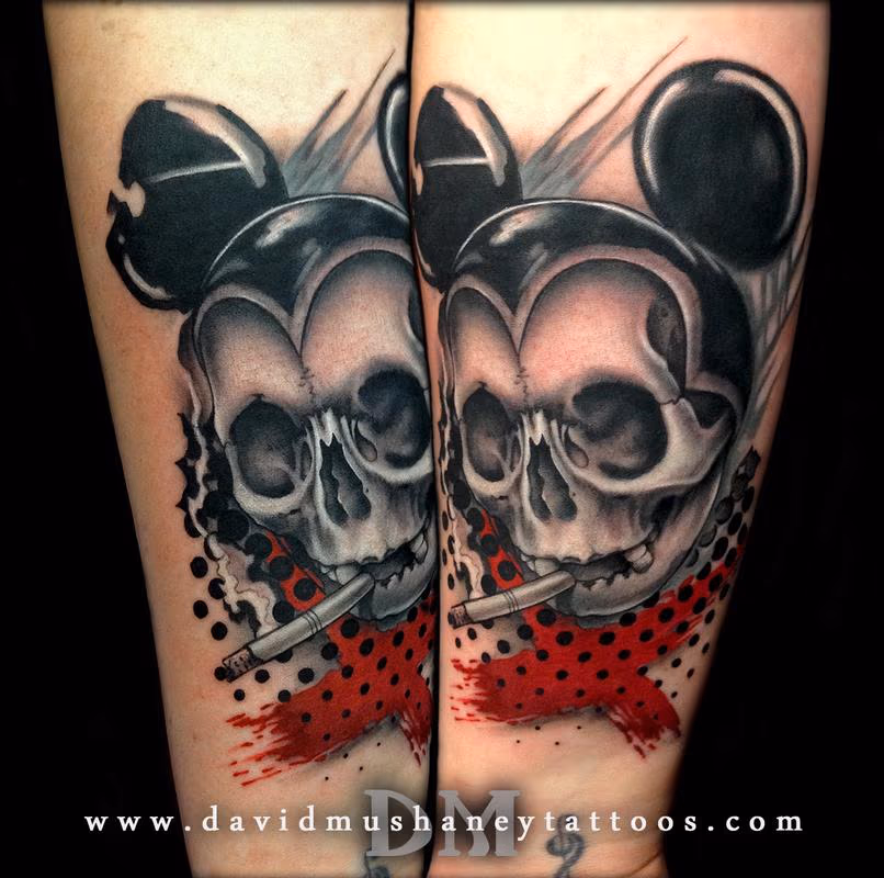 Semi Abstract Mickey Mouse Skull