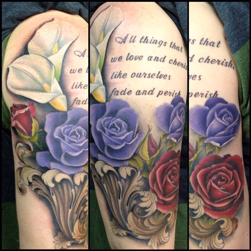 Roses and Calla Lilies