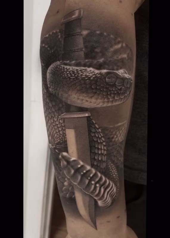 David Vega Rattlesnake and Knife