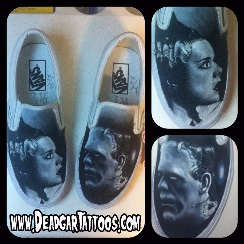 Custom Frankentein and Bride Vans shoes
