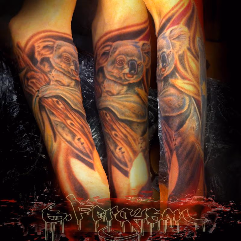 Koala Bear fore arm tattoo